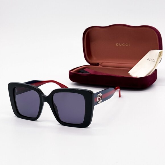 NEW GUCCI GG1861S 004 WOMEN SHINY BLACK SUNGLASSES GUCCI - Picture 1 of 13